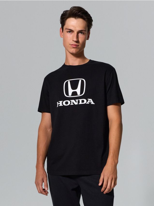Sinsay - Tricou din bumbac cu imprimeu Honda - negru