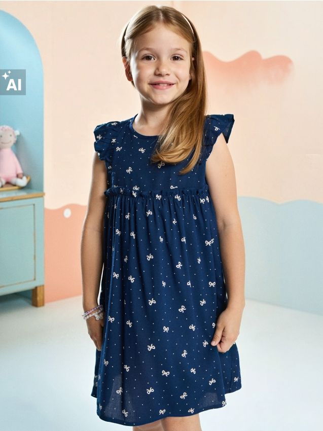 Sinsay - Rochie fără mâneci cu volane - multicolor