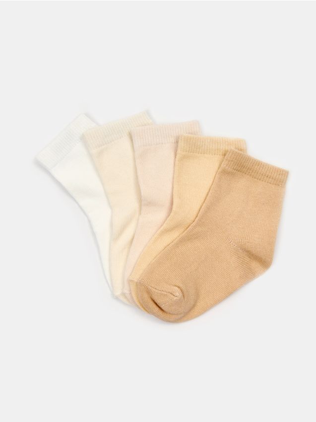 Sinsay - Șosete din bumbac, set de 5 - roz-pastel