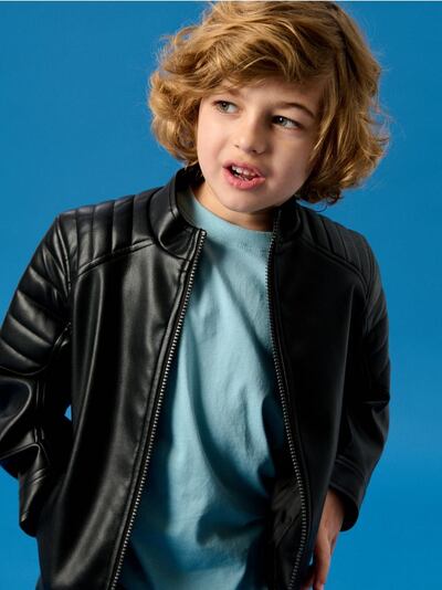 Bikerjacke aus Kunstleder