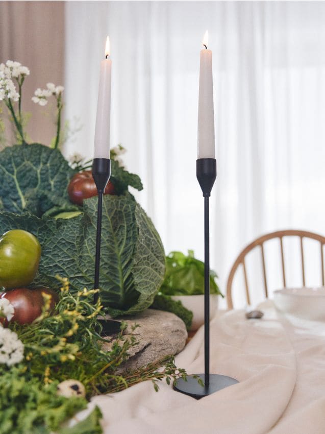 Sinsay - Set de sfeșnice metalice, 2 bucăți - negru