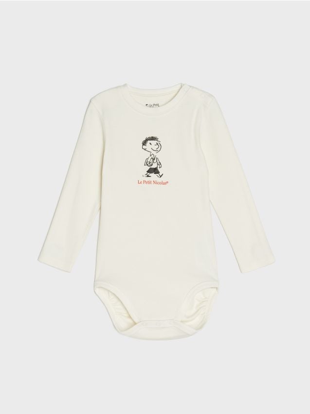 Sinsay - Body din bumbac Le Petit Nicolas - crem