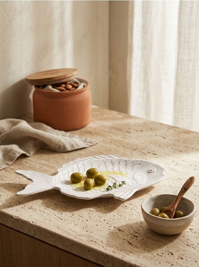 Sinsay - Farfurie în formă de pește - alb