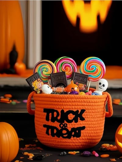 Kosz do przechowywania w motywie halloweenowym