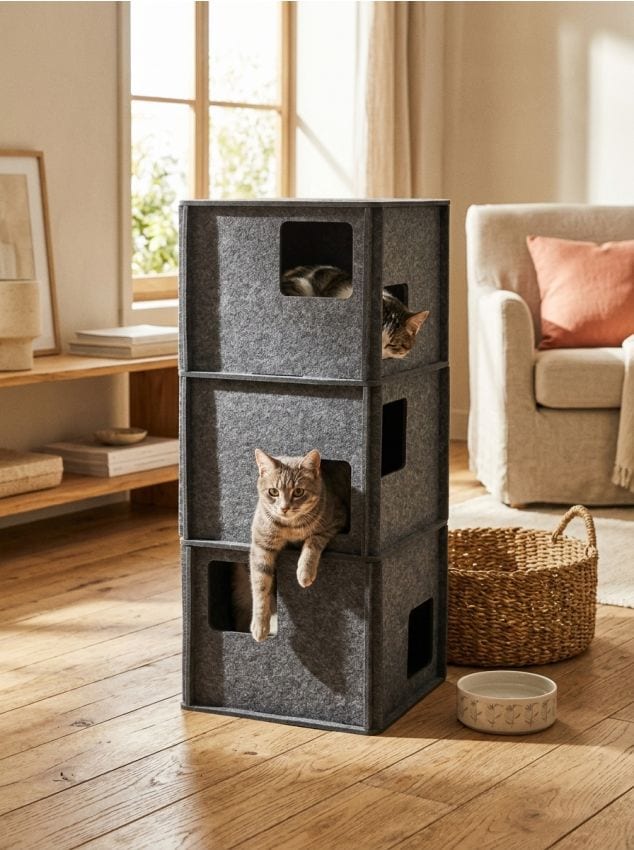 Sinsay - Casă din fetru pentru pisică - gri-închis