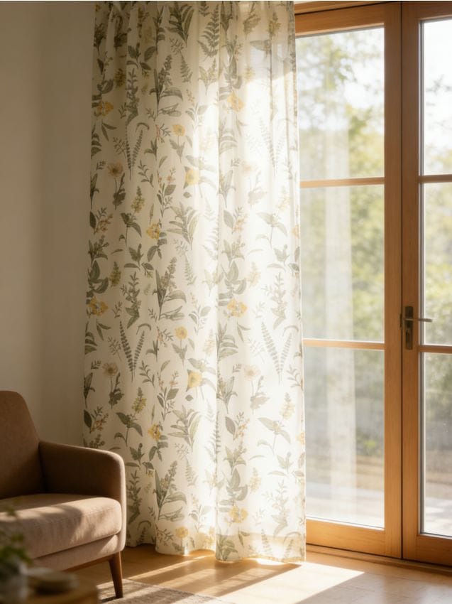 Sinsay - Draperie cu bandă de încrețire cu motiv vegetal - verde