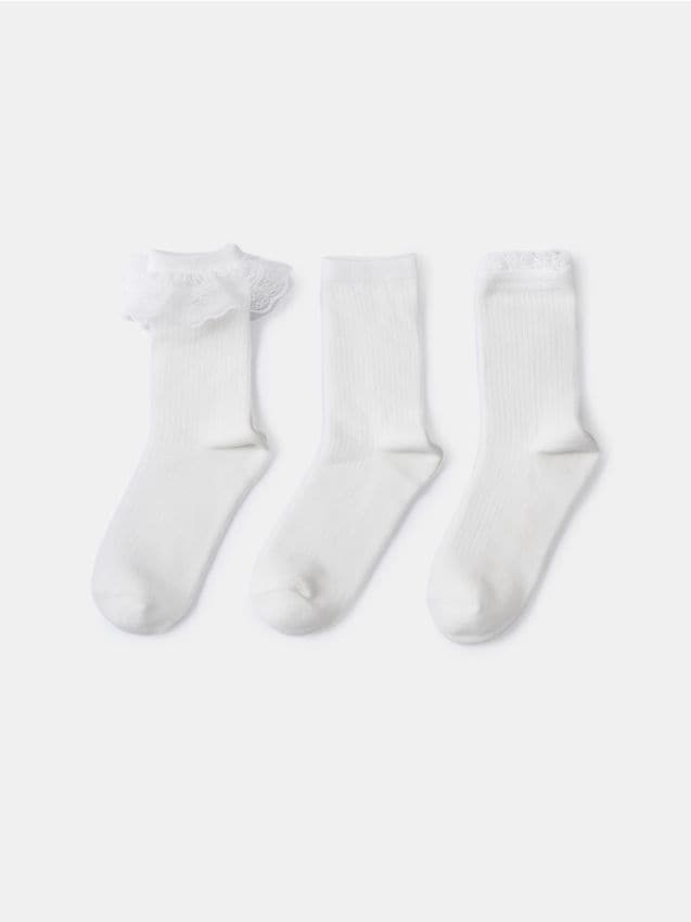 Sinsay - Set de șosete cu margine din dantelă 3 pack - multicolor