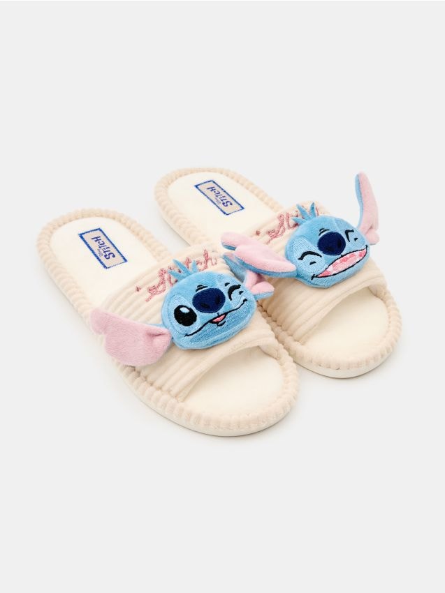 Sinsay - Papuci de casă cu aplicații 3D Stitch - albastru-pal