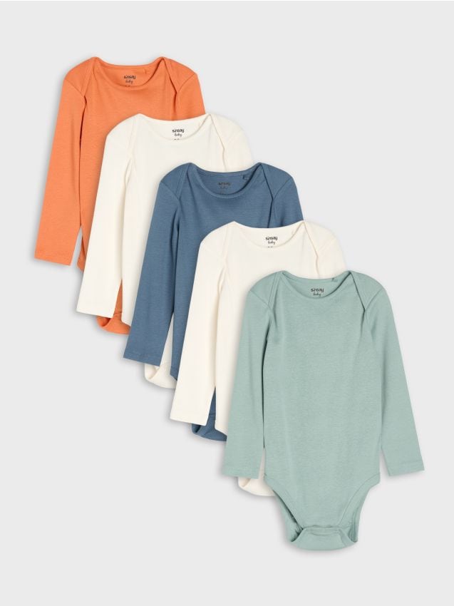 Sinsay - Set de 5 bodyuri din bumbac - multicolor