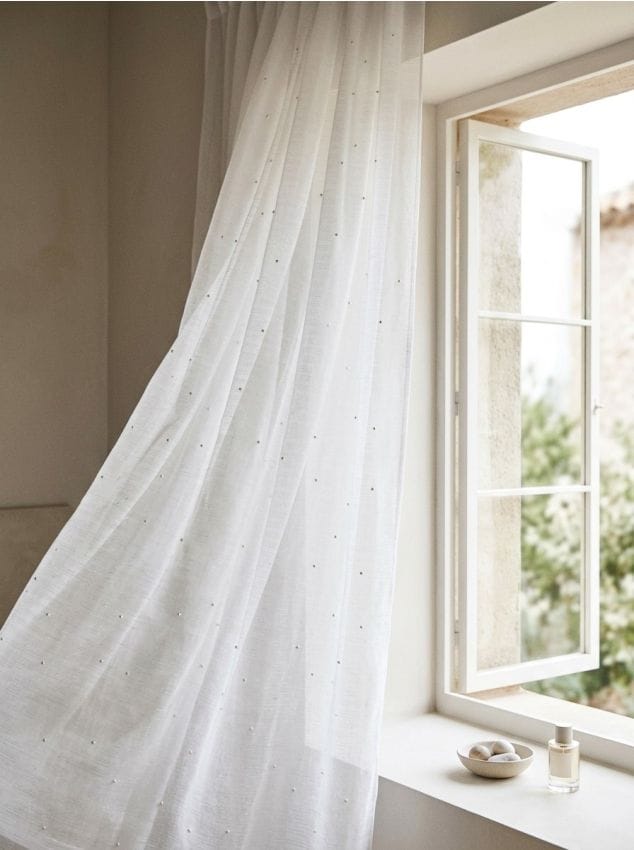 Sinsay - Perdea cu perle decorative - alb