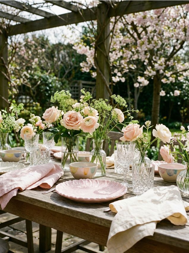 Sinsay - Farfurie cu motiv floral - roz-pastel