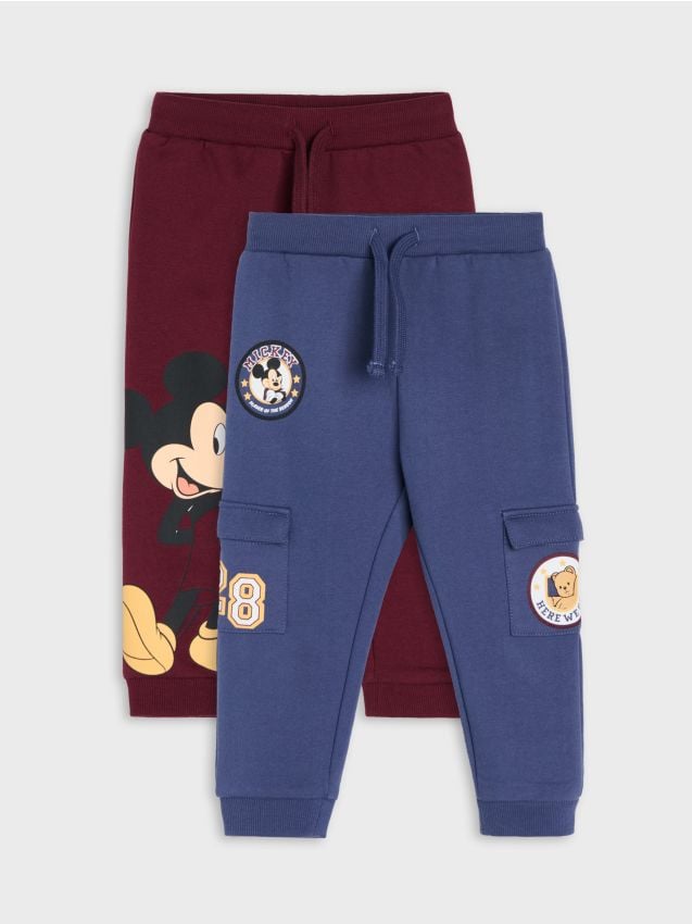 Sinsay - Pantaloni sport jogger cargo fleece 2 pack - bordo
