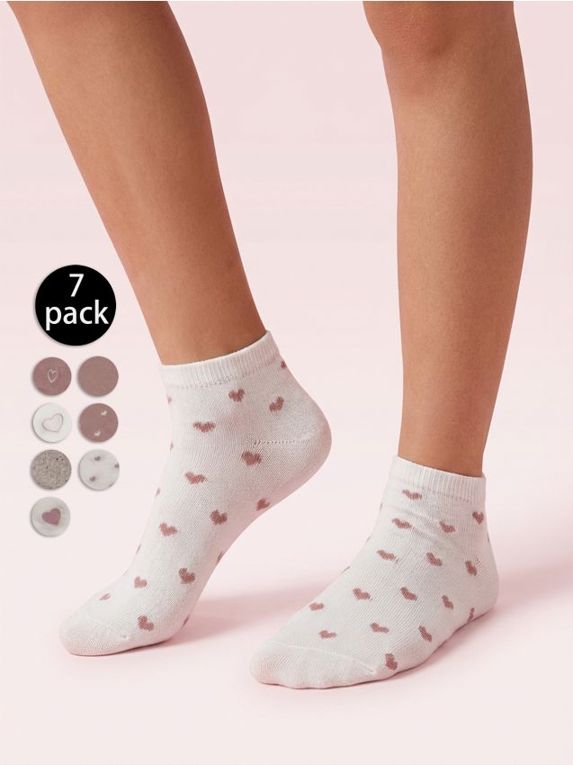 Sinsay - Zestaw skarpetek z motywem serc 7 pack - wielobarwny