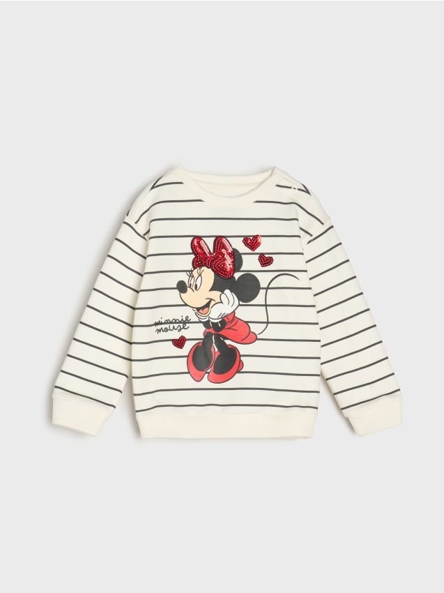 Sinsay - Hanorac crewneck Minnie Mouse - crem