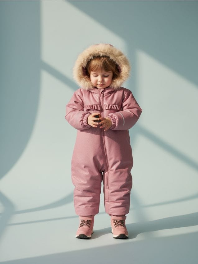 Sinsay - Salopetă de iarnă căptușită - roz-pudră