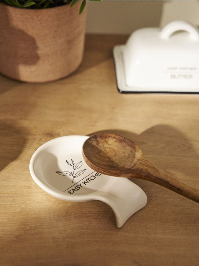 Sinsay - Suport pentru lingură cu imprimeu vegetal - crem