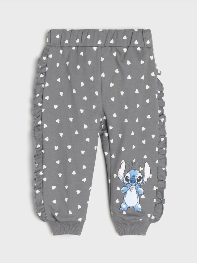 Sinsay - Pantaloni din bumbac jogger Stitch - negru-antracit