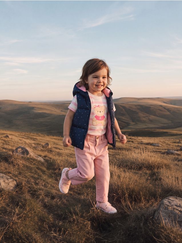 Sinsay - Tenisi barefoot cu motiv ursuleț și închidere cu arici - roz-pudră