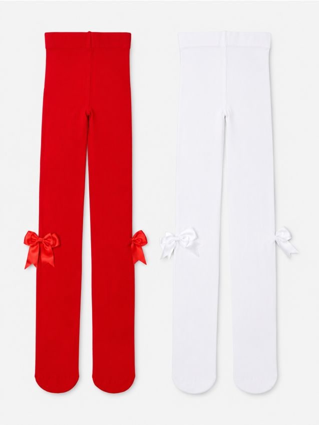 Sinsay - Șosete groase 120 DEN cu fundițe, set de 2 - multicolor