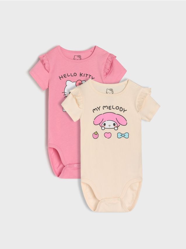 Sinsay - Set de 2 body-uri Hello Kitty - roz-trandafiriu