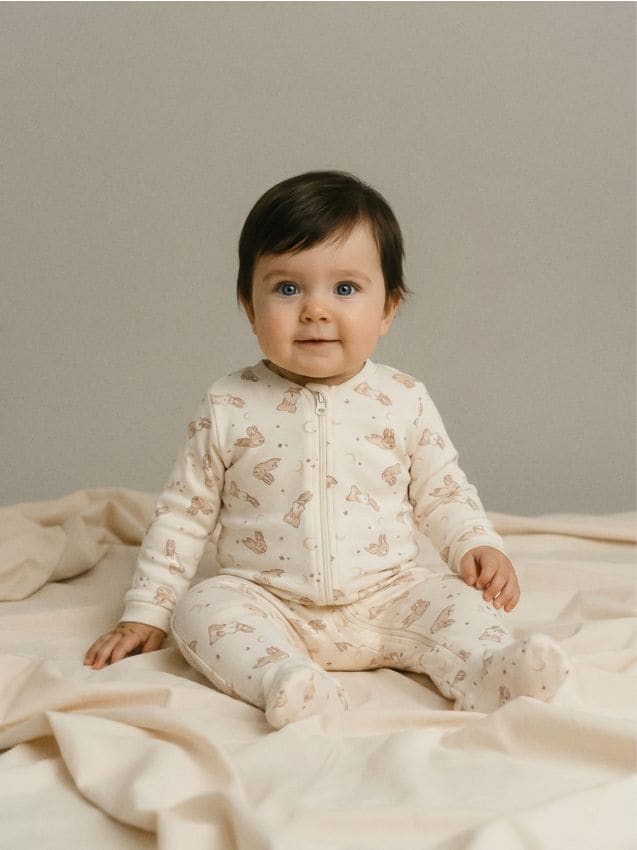 Sinsay - Salopetă din bumbac pentru bebeluși - crem