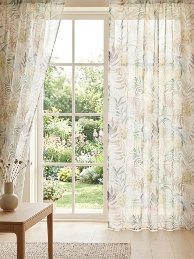 Sinsay - Draperie cu inele cu motiv floral - bej