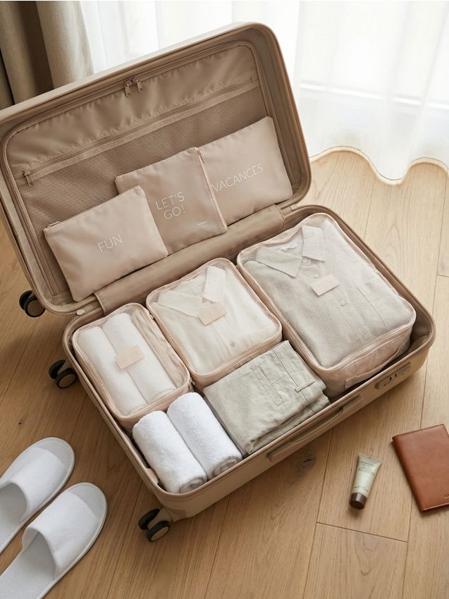 Sinsay - Set de organizatoare de călătorie 6 pack - crem