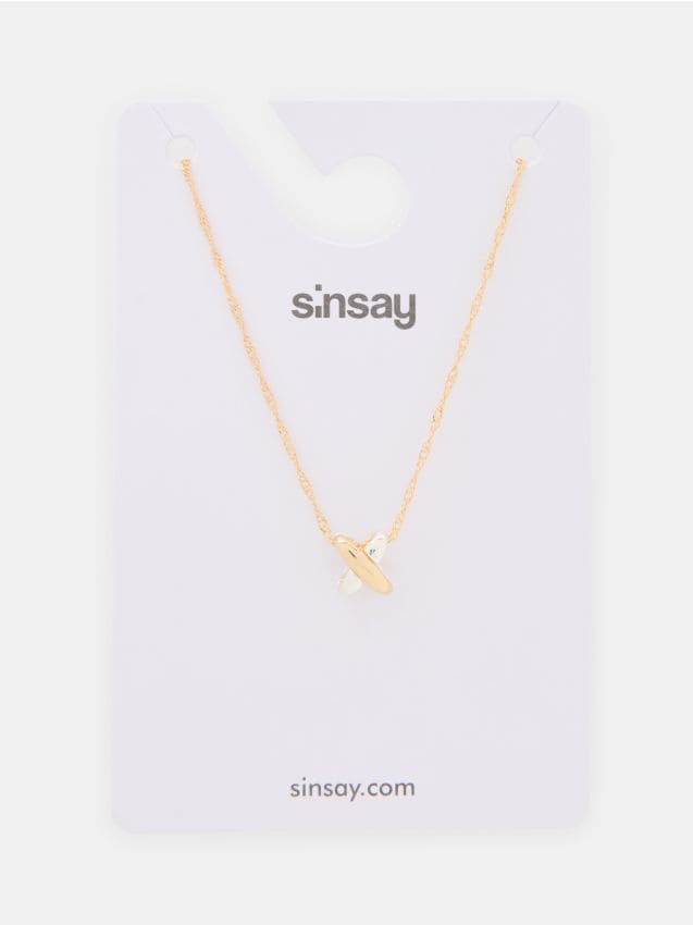 Sinsay - Colier de aur cu pandantiv - multicolor