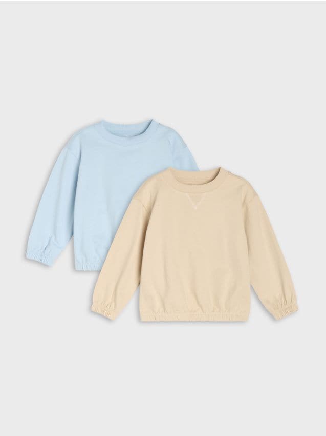 Sinsay - Hanorace crewneck din bumbac 2 pack - multicolor