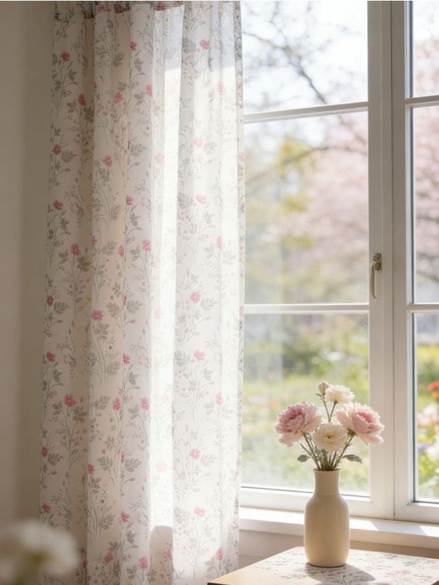 Sinsay - Draperie cu inele cu motiv floral - roz