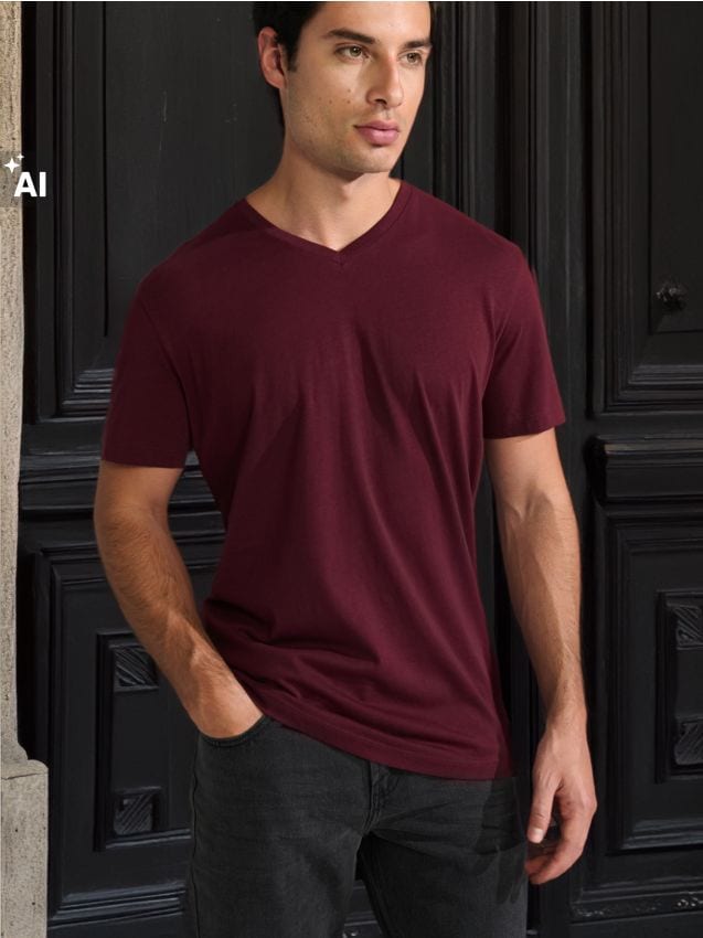Sinsay - Tricou cu mânecă scurtă - bordo