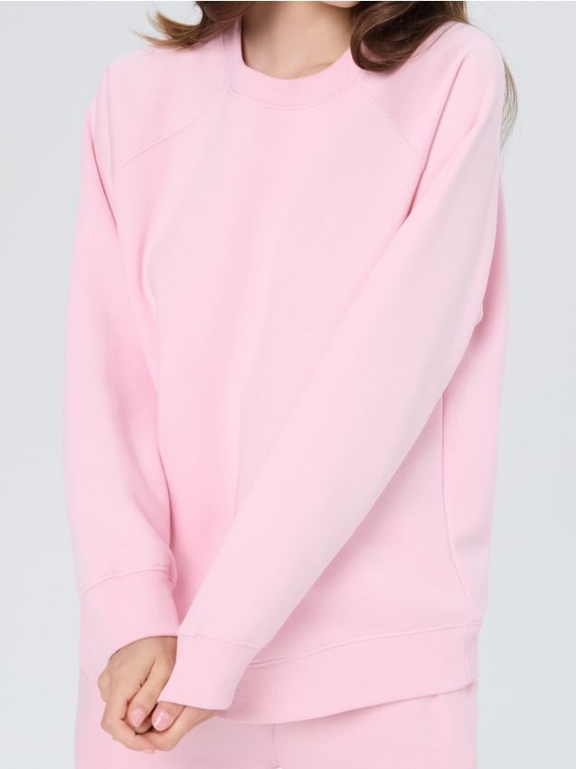 Sinsay - Bluză crewneck cu mâneci raglan - roz-pastel