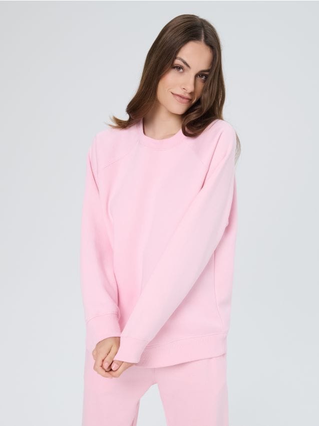 Sinsay - Bluza crewneck - różowy