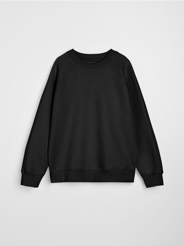 Sinsay - Bluză crewneck cu mâneci raglan - negru