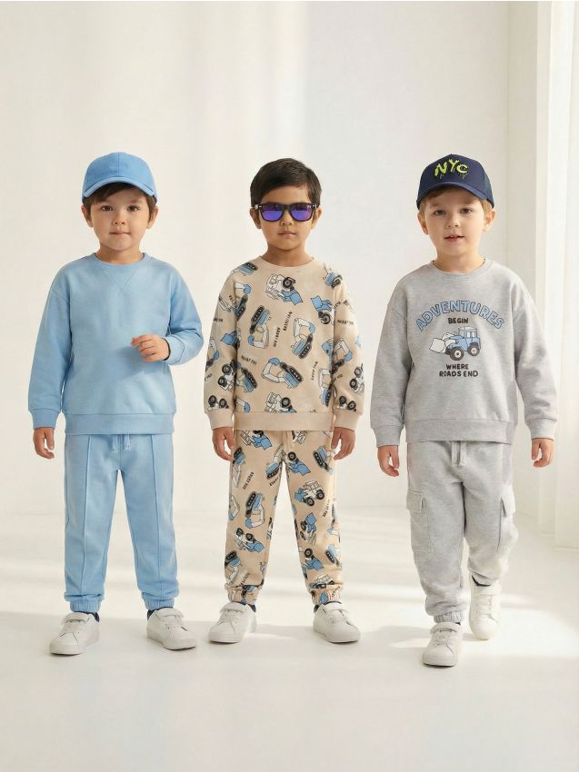 Sinsay - Dresowe spodnie jogger loose 3 pack - szary