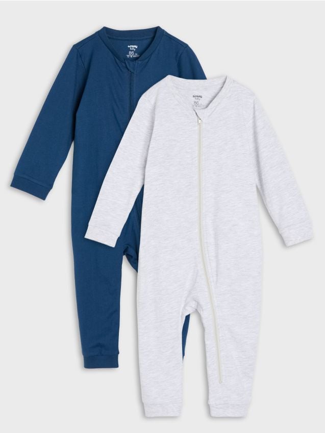Sinsay - Set de 2 salopete din bumbac - gri deschis