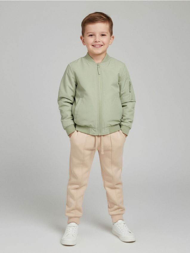 Sinsay - Spodnie jogger z przeszyciami - beżowy