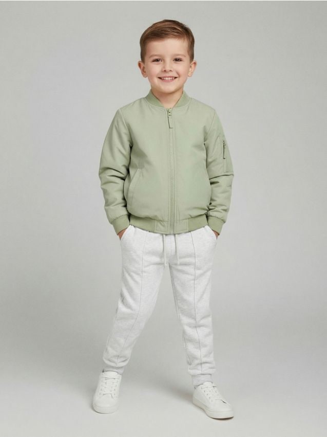 Sinsay - Spodnie jogger z przeszyciami - szary