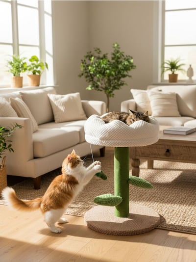 Когтеточка для кота з лежаком