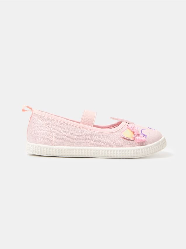 Sinsay - Șosete tip balerini din bumbac cu motiv de unicorni - roz-pastel