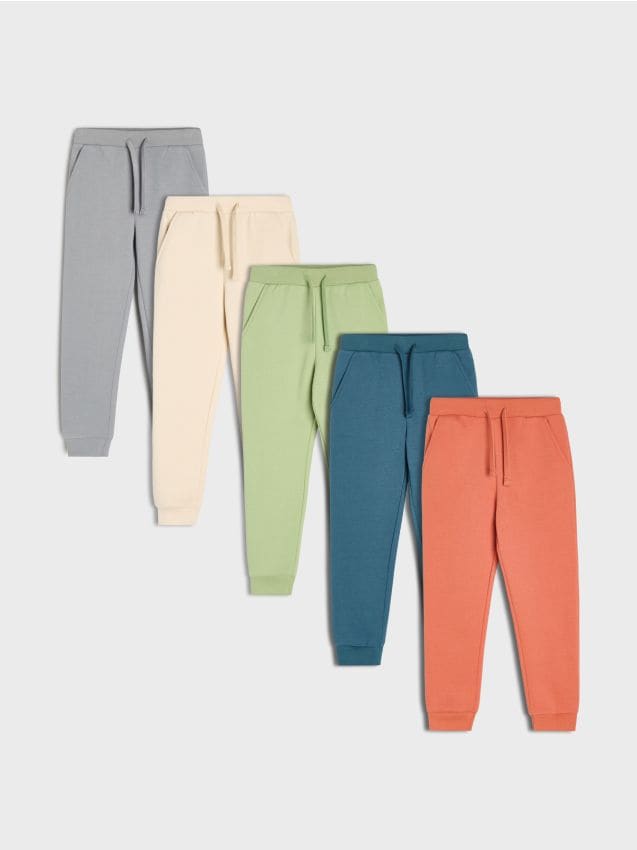 Sinsay - Spodnie dresowe jogger 5 pack - kremowy