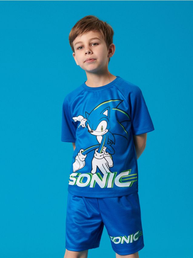 Sinsay - Compleu din jerseu Sonic The Hedgehog - albastru