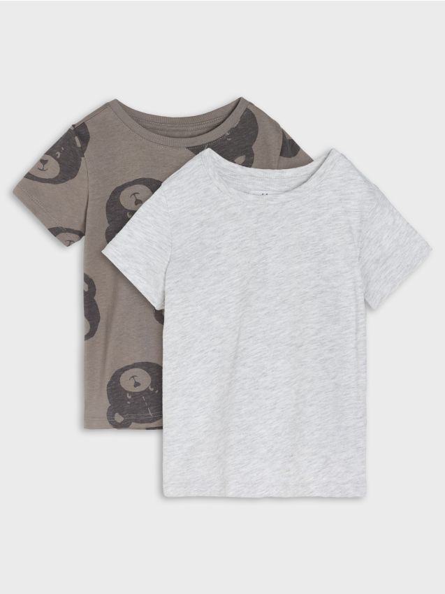 Sinsay - Tricou din bumbac 2 pack - gri deschis