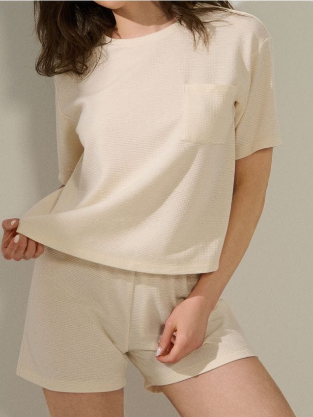 Sinsay - Pijama din două piese - crem