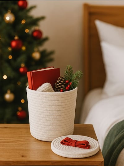 Коледна кошница за съхранение с капак