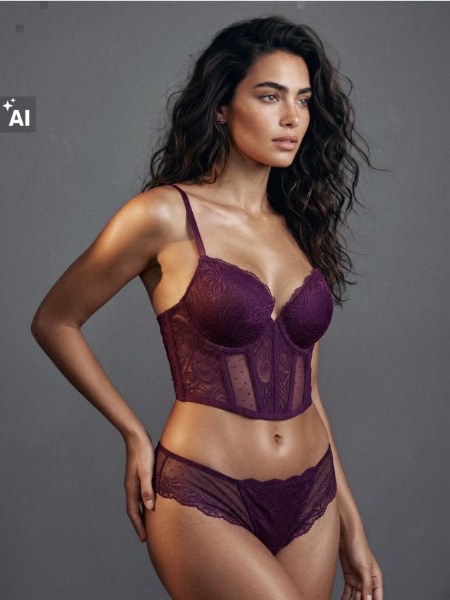 Sinsay - Corset push-up din dantelă - bordo