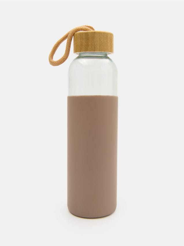 Sinsay - Fľaša s bambusovým viečkom - béžová