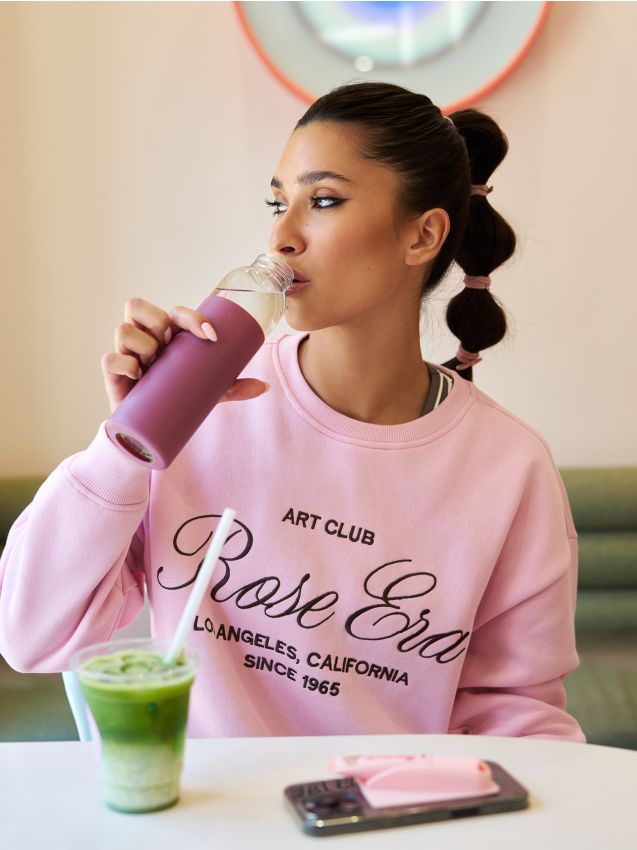 Sinsay - Fľaša s bambusovým viečkom - lilavá