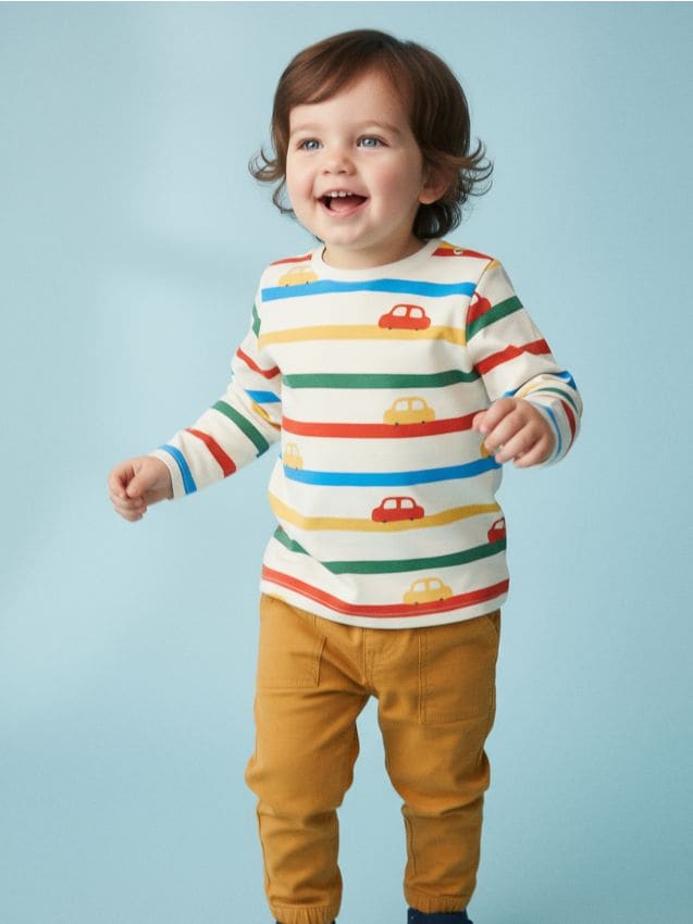 Sinsay - Tricou din bumbac în dungi - crem