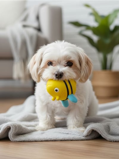 Koerte piiksuv mänguasi mesilase kujuga